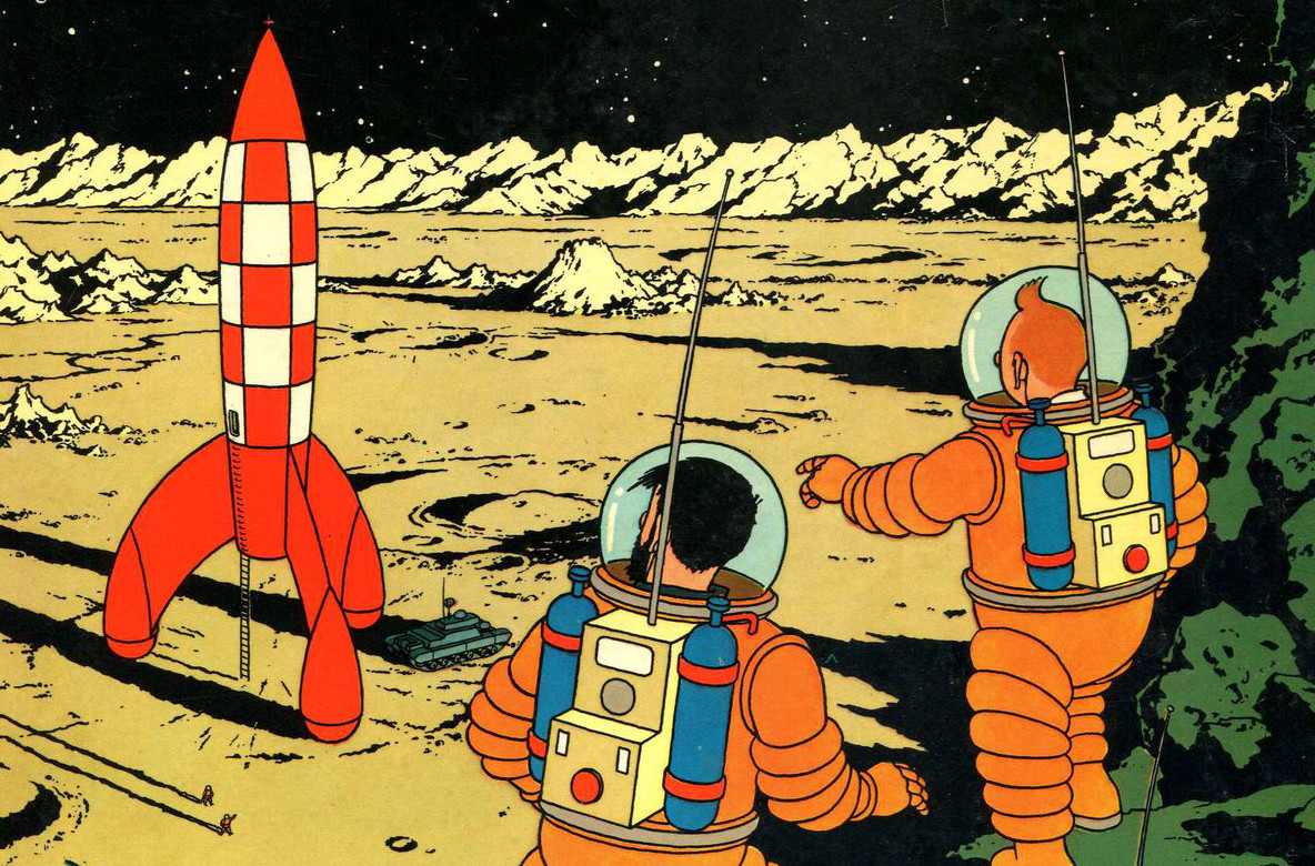 LES AVENTURES DE TINTIN. ON A MARCHÉ SUR LA LUNE